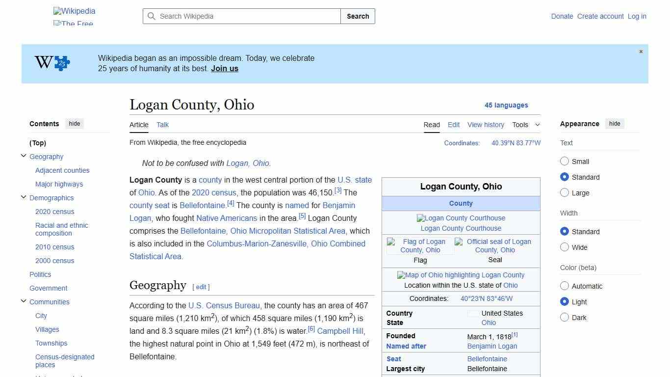Logan County, Ohio - Wikipedia